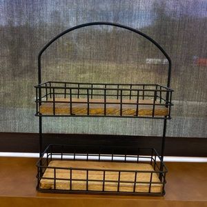 Iron and Mangowood 2-Tier Wire Spice Rack Black - Threshold™